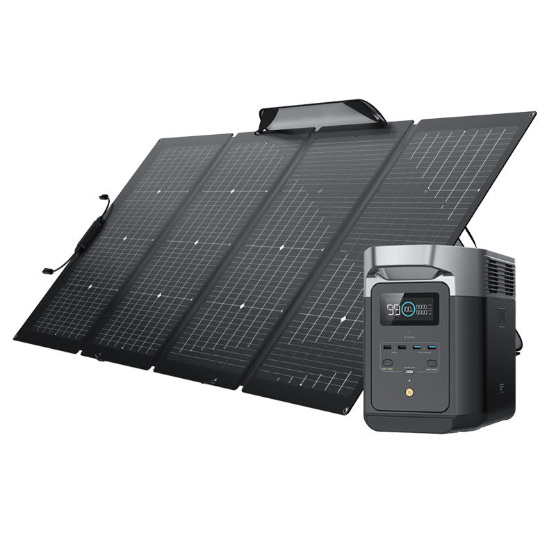 EcoFlow DELTA 2 and 1x 220W Bifacial Portable Solar Panel