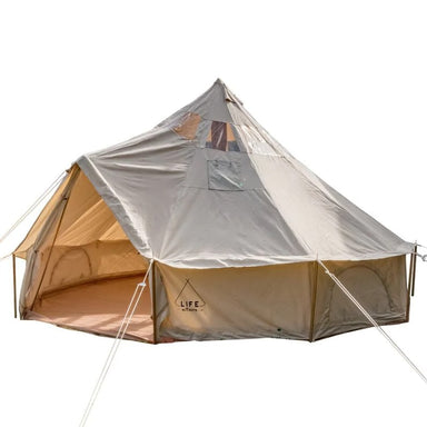 16 foot / 5M Life Intents Stella canvas tent with doors open