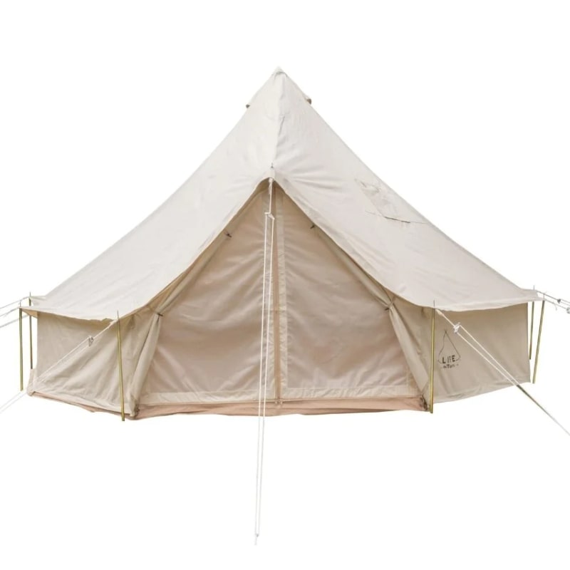 16 Foot Life InTents Canvas Tent with bug screen closed