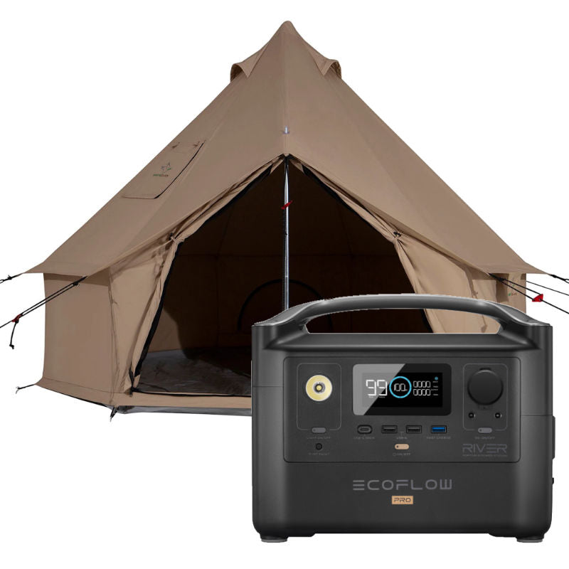 White Duck Regatta Canvas Bell Tent and EcoFlow RIVER Pro Portable Power Station Bundle