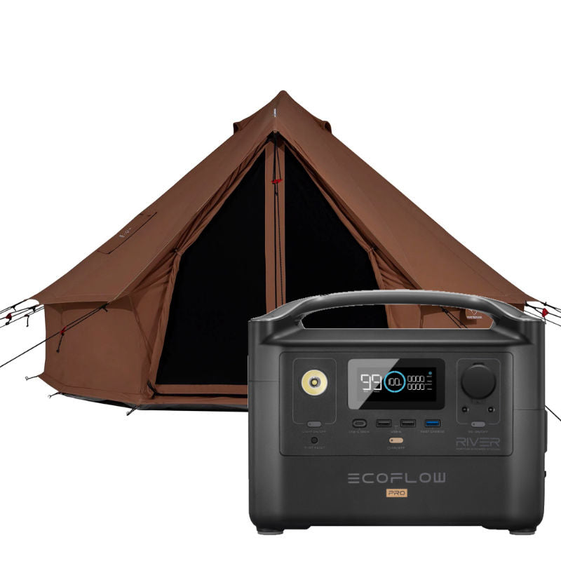 White Duck Regatta Canvas Bell Tent and EcoFlow RIVER Pro Portable Power Station Bundle