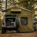 Green ROAM Jeep wrangler Tent Vagabond XL with annex