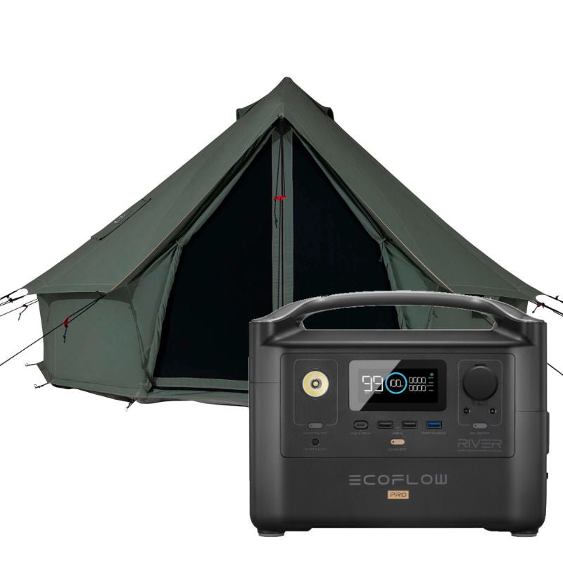 White Duck Regatta Canvas Bell Tent and EcoFlow RIVER Pro Portable Power Station Bundle