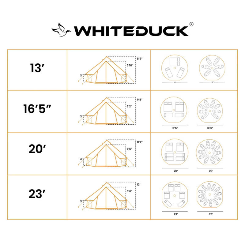 White Duck Avalon Canvas Bell Tent in White